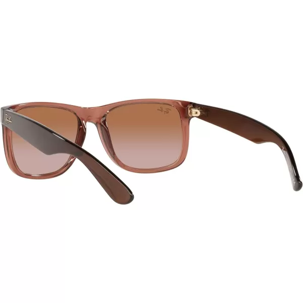 RayBan RB4165 Justin Rectangular SunglassesTransparent Light BrownGradient Brown