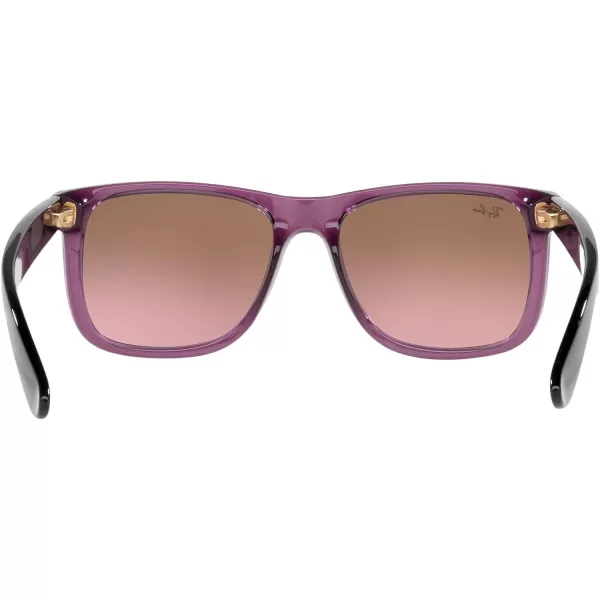 RayBan RB4165 Justin Rectangular SunglassesTransparent VioletPink Gradient Brown