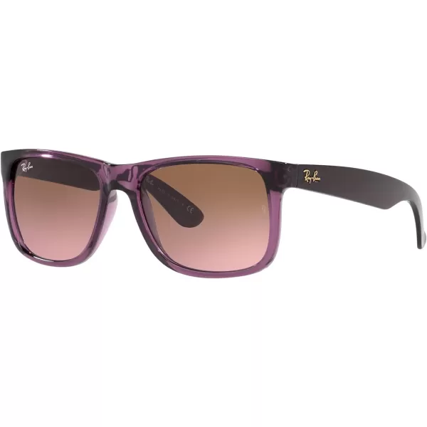 RayBan RB4165 Justin Rectangular SunglassesTransparent VioletPink Gradient Brown