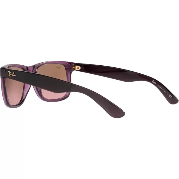 RayBan RB4165 Justin Rectangular SunglassesTransparent VioletPink Gradient Brown