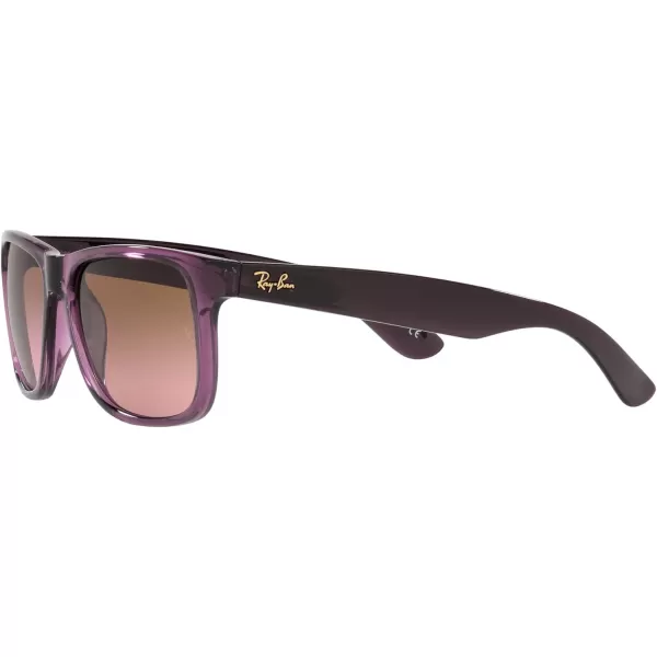 RayBan RB4165 Justin Rectangular SunglassesTransparent VioletPink Gradient Brown