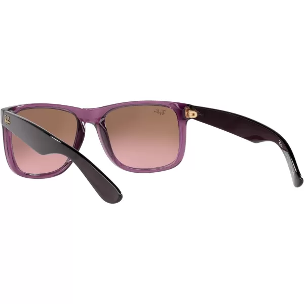 RayBan RB4165 Justin Rectangular SunglassesTransparent VioletPink Gradient Brown