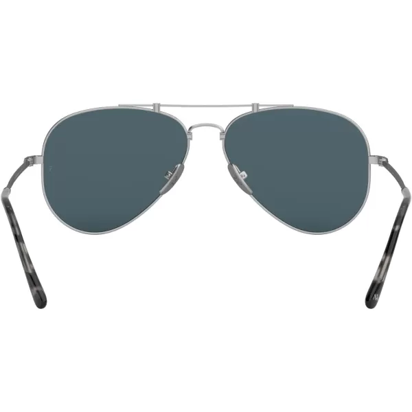 RayBan RB8125m Titanium Aviator SunglassesDemi Gloss SilverPolarized Blue Mirrored Gold