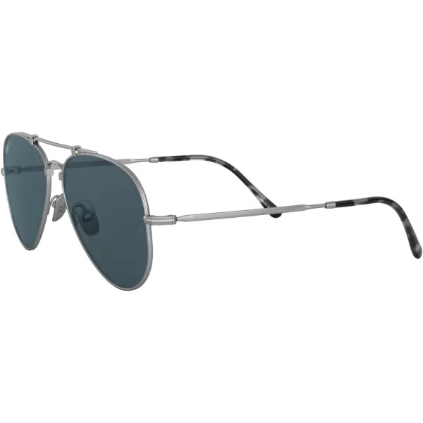 RayBan RB8125m Titanium Aviator SunglassesDemi Gloss SilverPolarized Blue Mirrored Gold