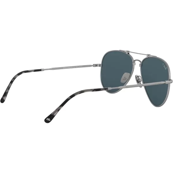 RayBan RB8125m Titanium Aviator SunglassesDemi Gloss SilverPolarized Blue Mirrored Gold