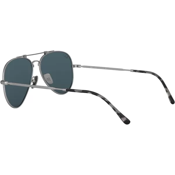 RayBan RB8125m Titanium Aviator SunglassesDemi Gloss SilverPolarized Blue Mirrored Gold
