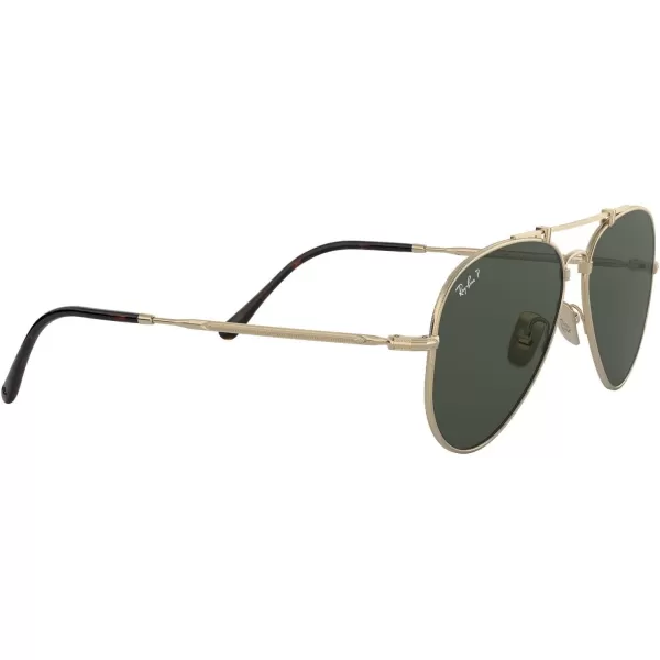 RayBan RB8125m Titanium Aviator SunglassesGold DemiglossPolarized G15 Green