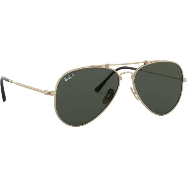 RayBan RB8125m Titanium Aviator SunglassesGold DemiglossPolarized G15 Green
