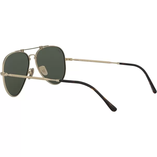 RayBan RB8125m Titanium Aviator SunglassesGold DemiglossPolarized G15 Green