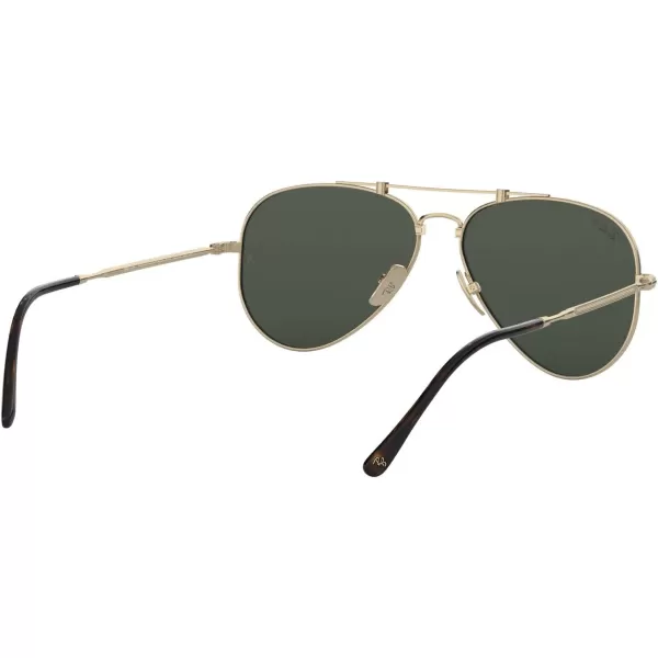 RayBan RB8125m Titanium Aviator SunglassesGold DemiglossPolarized G15 Green