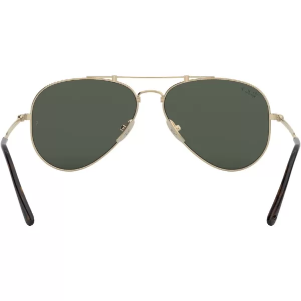 RayBan RB8125m Titanium Aviator SunglassesGold DemiglossPolarized G15 Green