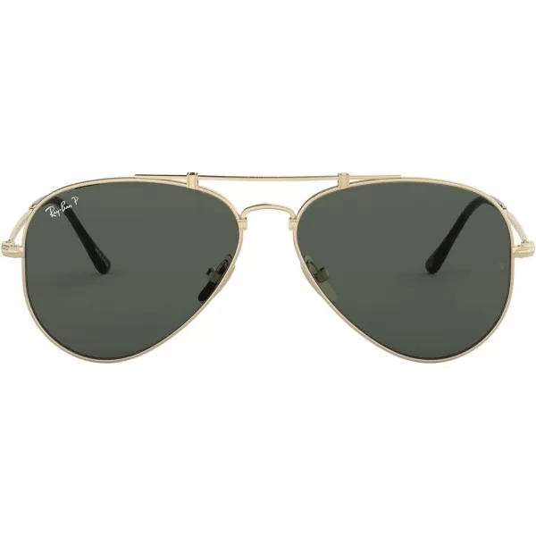 RayBan RB8125m Titanium Aviator SunglassesGold DemiglossPolarized G15 Green