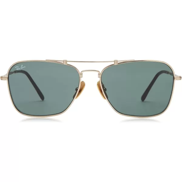 RayBan RB8136 Caravan Titanium Square SunglassesBrushed Demi Gloss WhiteDark Green