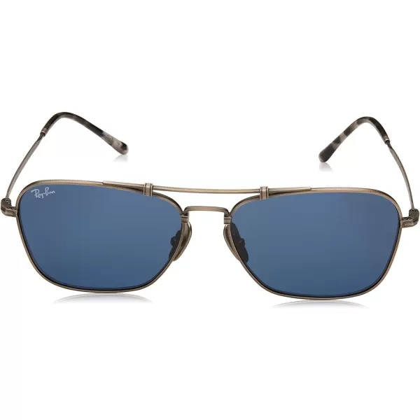 RayBan RB8136 Caravan Titanium Square SunglassesDemi Gloss PewterDark Blue