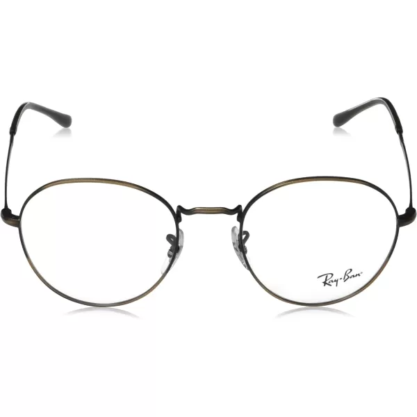 RayBan RX3582v Round Prescription Eyeglass FramesAntique CopperDemo Lens