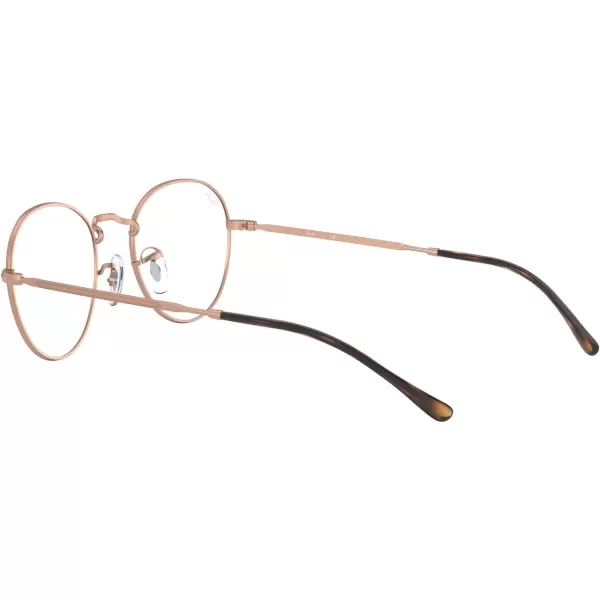 RayBan RX3582v Round Prescription Eyeglass FramesBlue on Matte CopperDemo Lens