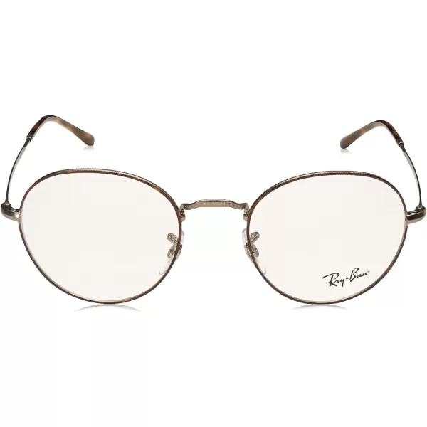 RayBan RX3582v Round Prescription Eyeglass FramesHavana on Matte GunmetalDemo Lens