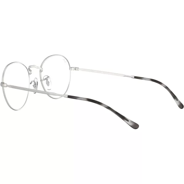 RayBan RX3582v Round Prescription Eyeglass FramesMatte SilverDemo Lens