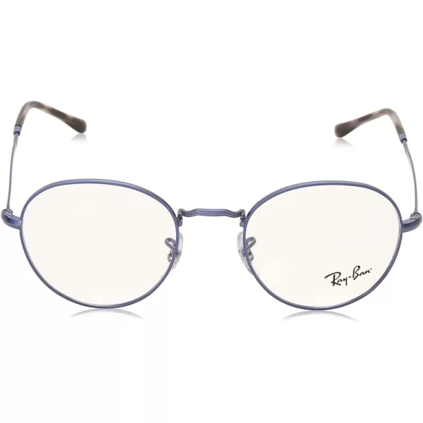 RayBan RX3582v Round Prescription Eyeglass FramesSand Transparent BlueDemo Lens