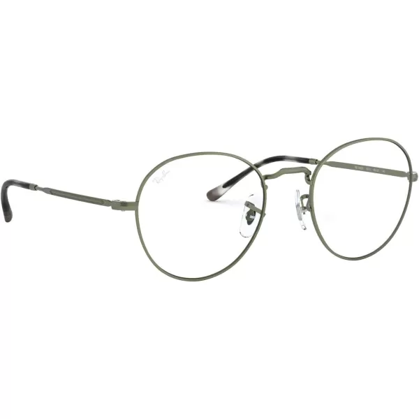 RayBan RX3582v Round Prescription Eyeglass FramesSand Transparent GreenDemo Lens