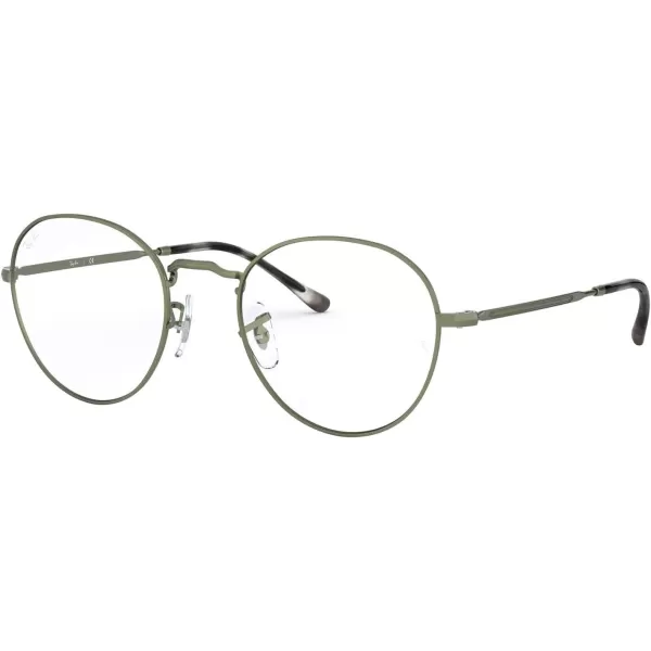 RayBan RX3582v Round Prescription Eyeglass FramesSand Transparent GreenDemo Lens