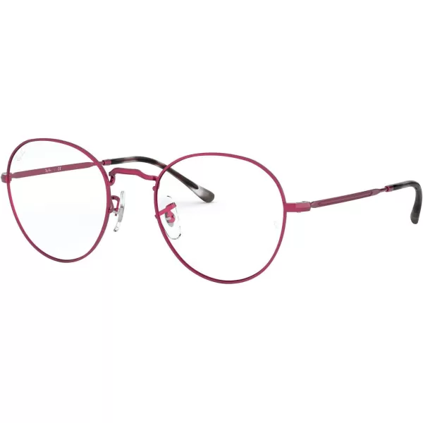 RayBan RX3582v Round Prescription Eyeglass FramesSand Transparent RedDemo Lens