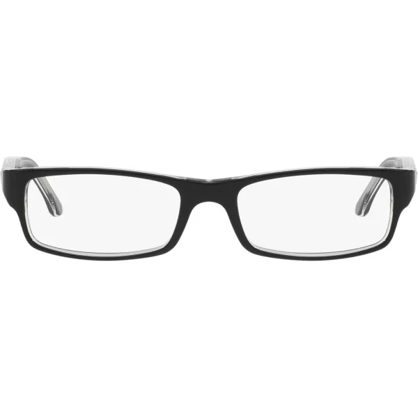 RayBan RX5114 Rectangular Prescription Eyeglass Frames Black On TransparentDemo Lens 54 mm