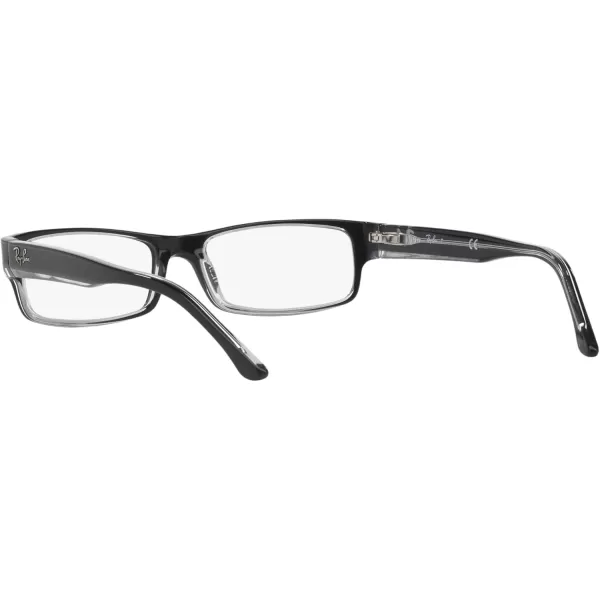 RayBan RX5114 Rectangular Prescription Eyeglass Frames Black On TransparentDemo Lens 54 mm