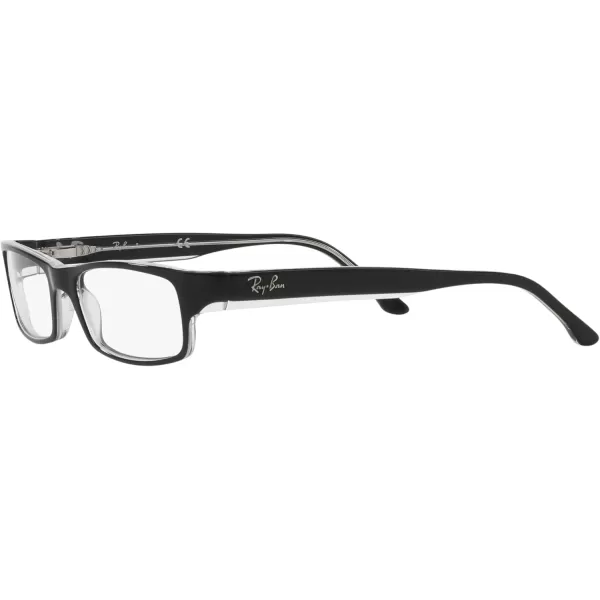 RayBan RX5114 Rectangular Prescription Eyeglass Frames Black On TransparentDemo Lens 54 mm