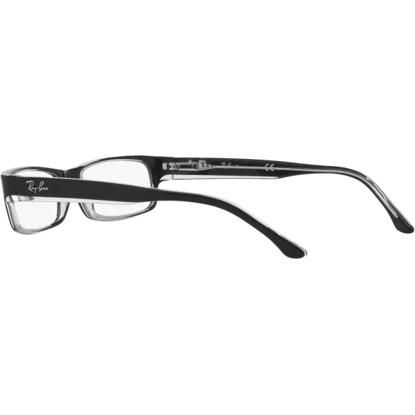 RayBan RX5114 Rectangular Prescription Eyeglass Frames Black On TransparentDemo Lens 54 mm