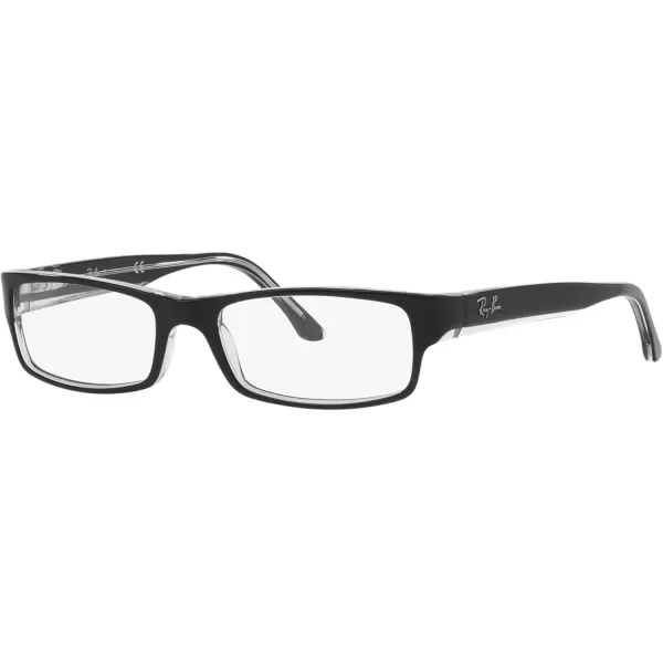 RayBan RX5114 Rectangular Prescription Eyeglass Frames Black On TransparentDemo Lens 54 mm