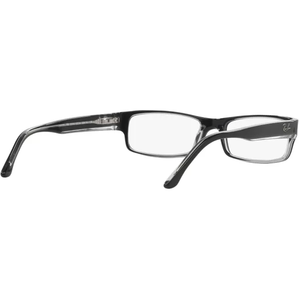 RayBan RX5114 Rectangular Prescription Eyeglass Frames Black On TransparentDemo Lens 54 mm