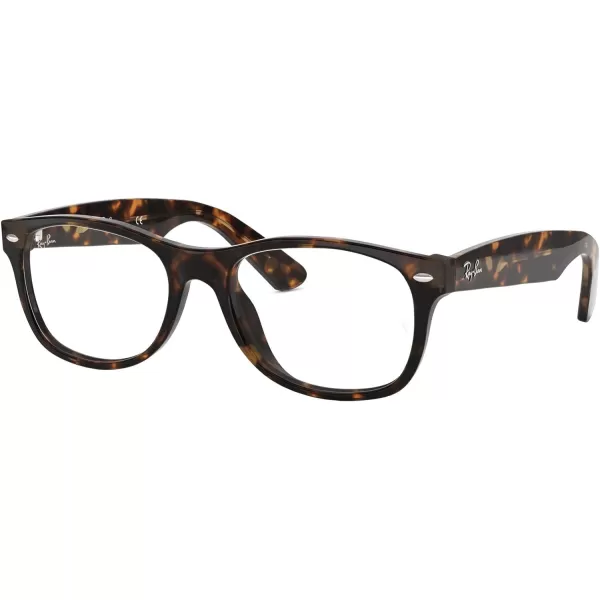 RayBan RX5184 NewWayfarer Square Prescription Eyeglass FramesDark HavanaDemo Lens