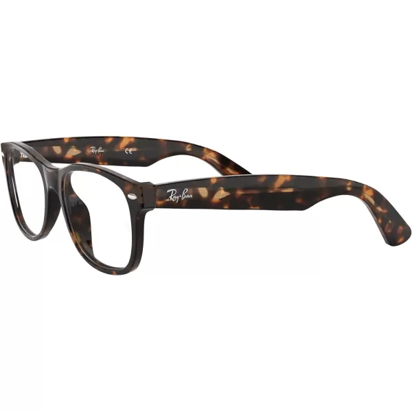 RayBan RX5184 NewWayfarer Square Prescription Eyeglass FramesDark HavanaDemo Lens