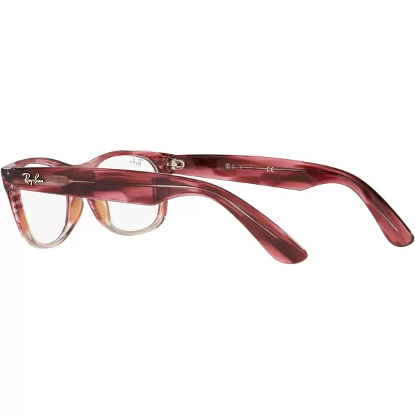 RayBan RX5184 NewWayfarer Square Prescription Eyeglass FramesGradient Bordeaux HavanaDemo Lens