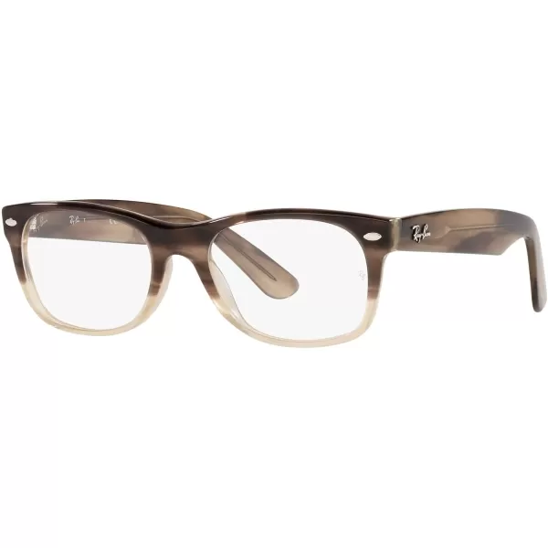 RayBan RX5184 NewWayfarer Square Prescription Eyeglass FramesGradient Brown HavanaDemo Lens