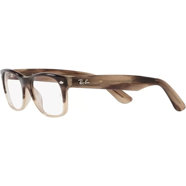 RayBan RX5184 NewWayfarer Square Prescription Eyeglass FramesGradient Brown HavanaDemo Lens