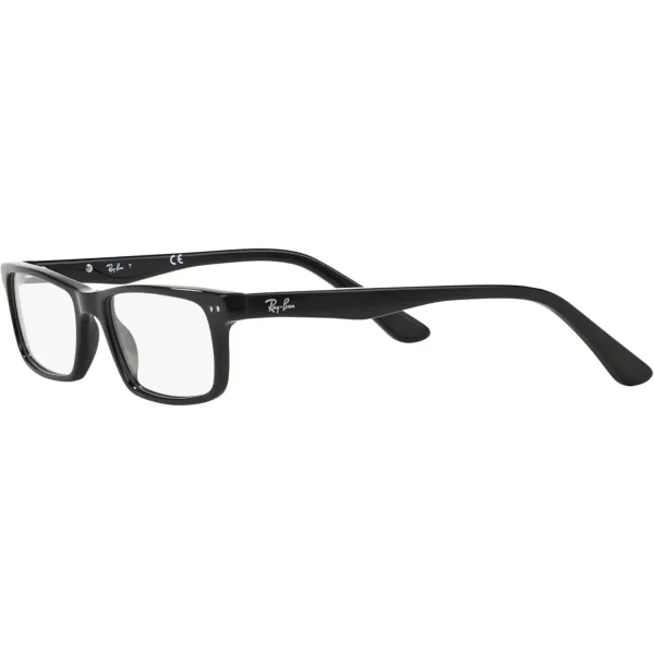 RayBan RX5277 Rectangular Prescription Eyeglass FramesBlackDemo Lens