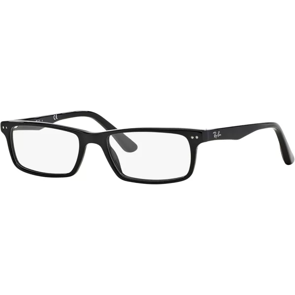 RayBan RX5277 Rectangular Prescription Eyeglass FramesBlackDemo Lens