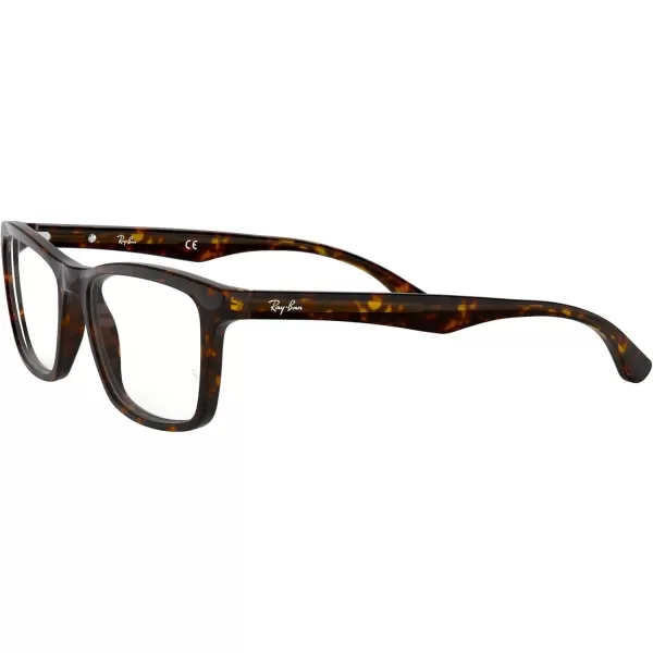 RayBan RX5279 Square Prescription Eyeglass FramesDark HavanaDemo Lens