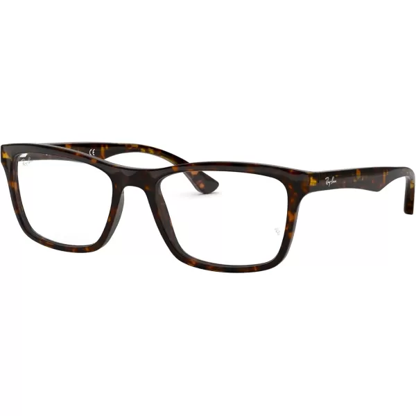 RayBan RX5279 Square Prescription Eyeglass FramesDark HavanaDemo Lens