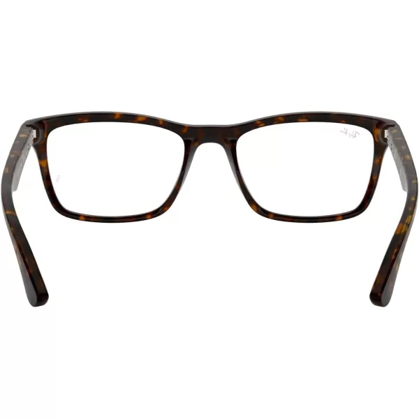 RayBan RX5279 Square Prescription Eyeglass FramesDark HavanaDemo Lens