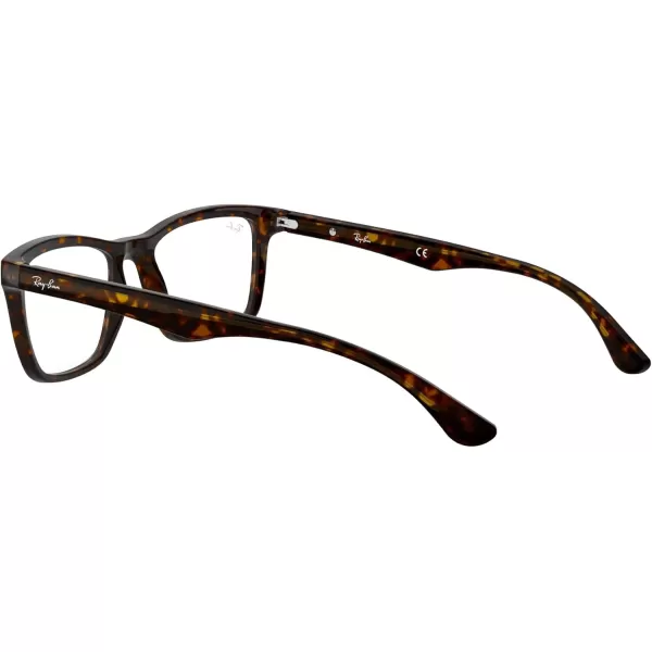 RayBan RX5279 Square Prescription Eyeglass FramesDark HavanaDemo Lens