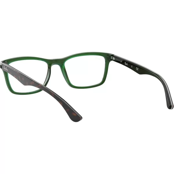 RayBan RX5279 Square Prescription Eyeglass FramesHavana on Transparent GreenDemo Lens