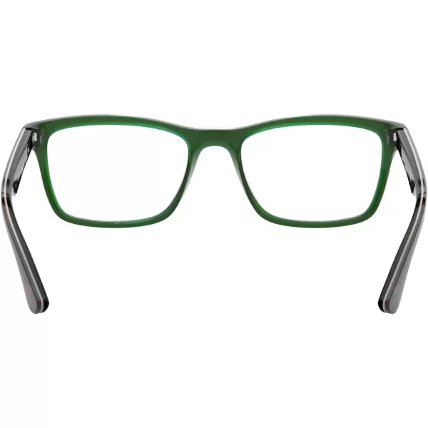 RayBan RX5279 Square Prescription Eyeglass FramesHavana on Transparent GreenDemo Lens