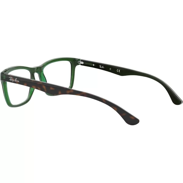 RayBan RX5279 Square Prescription Eyeglass FramesHavana on Transparent GreenDemo Lens
