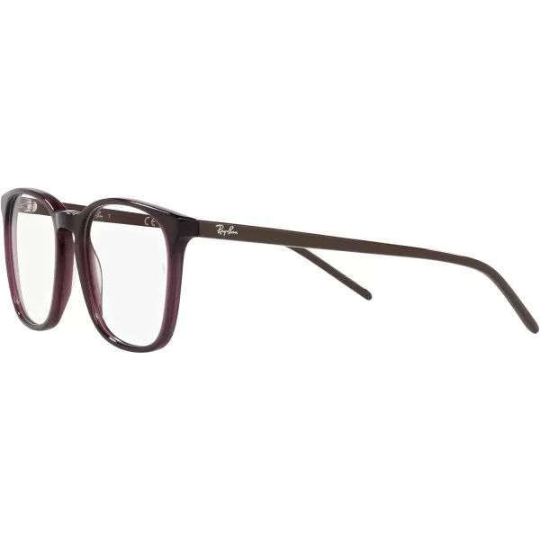 RayBan RX5387 Square Prescription Eyeglass FramesTransparent VioletDemo Lens