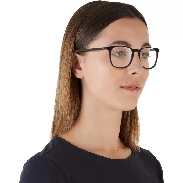 RayBan RX5387 Square Prescription Eyeglass FramesTransparent VioletDemo Lens