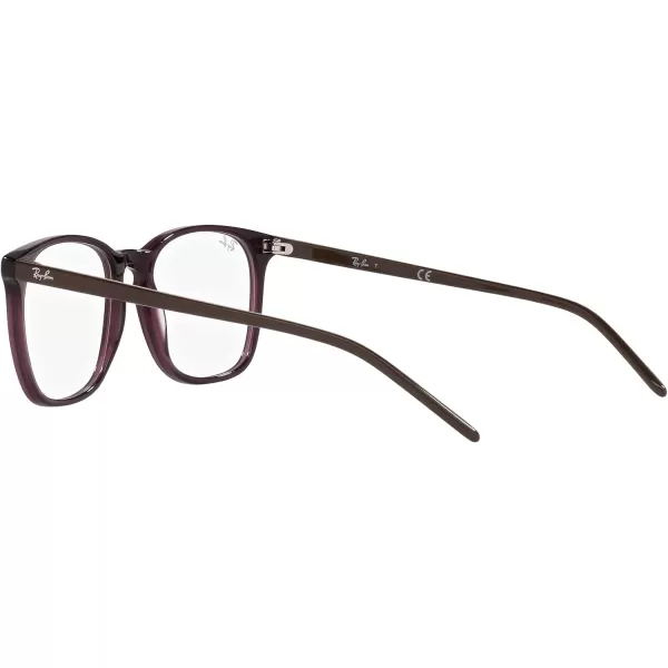RayBan RX5387 Square Prescription Eyeglass FramesTransparent VioletDemo Lens