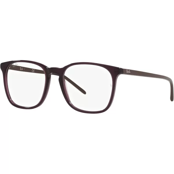 RayBan RX5387 Square Prescription Eyeglass FramesTransparent VioletDemo Lens